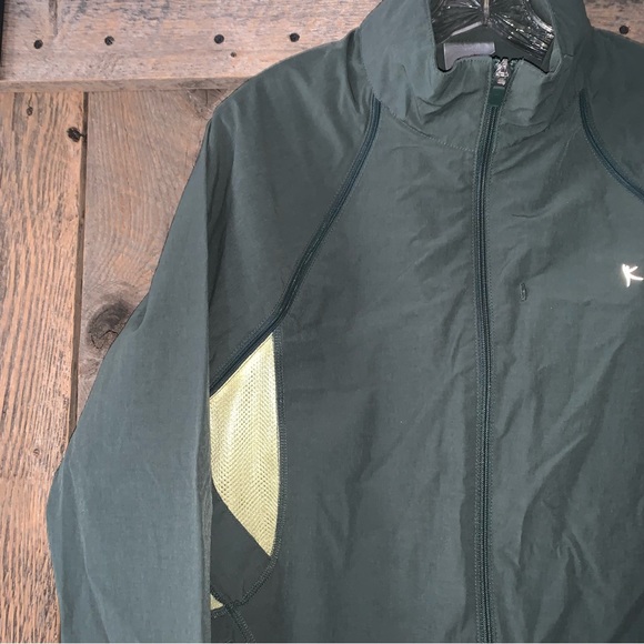 Women’s XL 16/18 DANSKIN NOW Pine Green Yellow Mesh Convertible Jacket Vest EXC - Picture 4 of 11